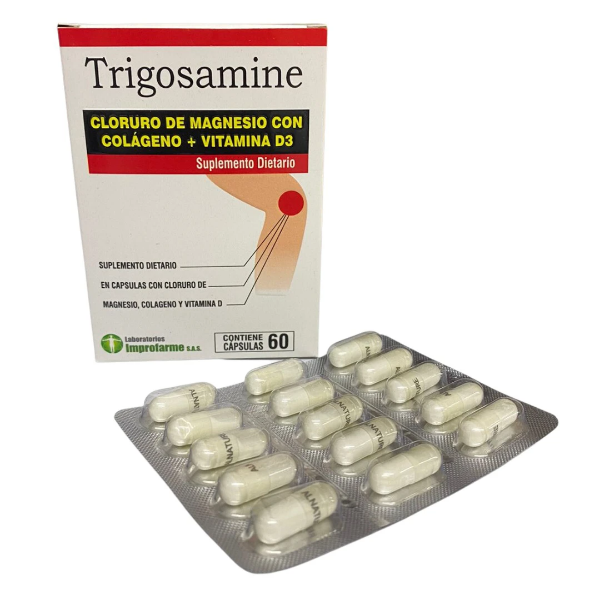 Imagen de TRIGOSAMINE (CLORURO MAGNESIO+ COLAGENO+ VITAMINA D3 ) CJ*90 CAP BLISTER