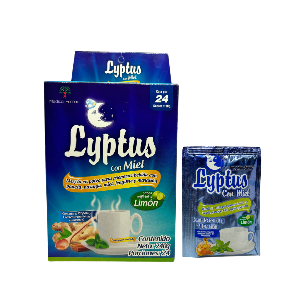 Imagen de LYPTUS BEBIDA PARA DISOLVER SABOR LIMON  CJ*24SOBRES