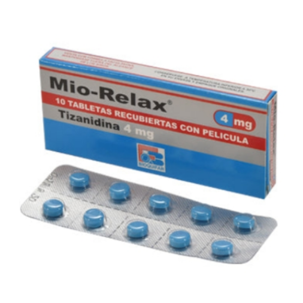Imagen de MIO-RELAX CJ*10 TAB REC (TIZANIDINA 4 MG)
