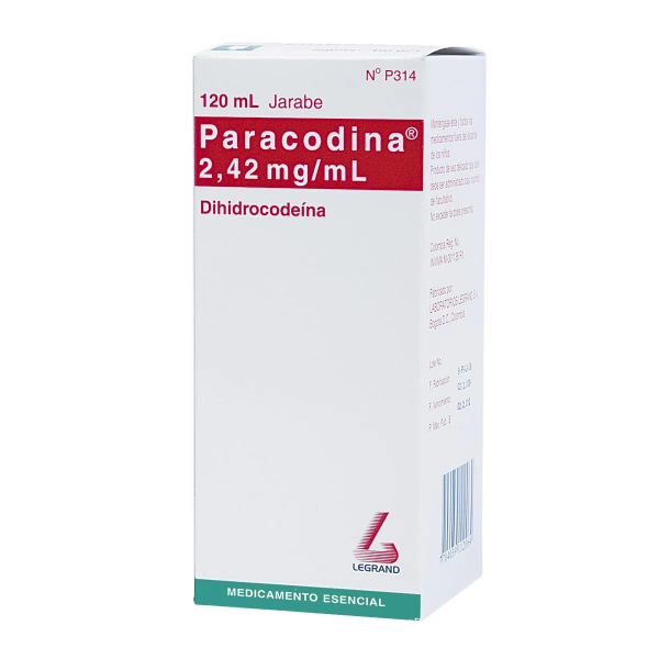 Imagen de PARACODINA 2.42 MG/ML (DIHIDROCODEINA) JBE  FCO*120 ML