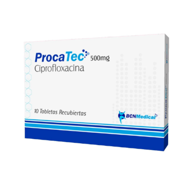 Imagen de PROCATEC (CIPROFLOXACINO) 500 MG*10 TBS