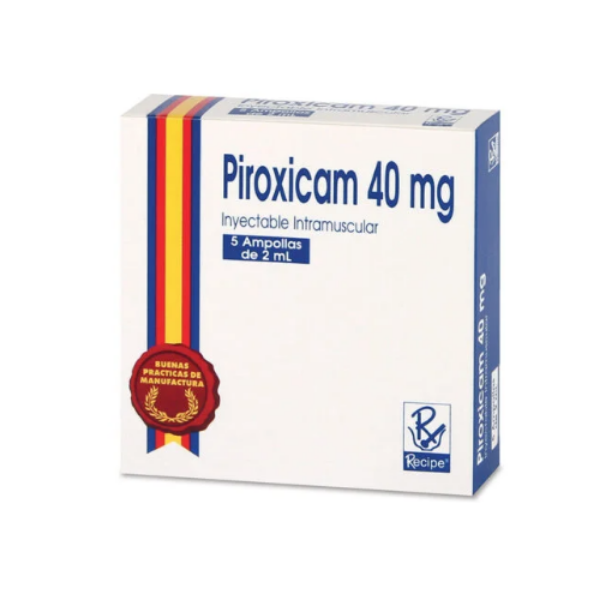 Imagen de PIROXICAM 40MG SOL INYEC CJ*5 AMPOLLAS DE 2ML