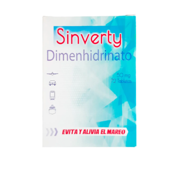 Imagen de SINVERTY 50 MG (DIMENHIDRINATO) CJ*72 TAB