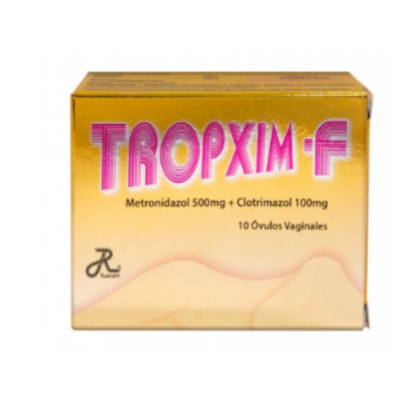 Imagen de TROPXIM-F (METRONIDAZOL 500MG+CLOTRIMAZOL 100MG)* 10 OVULOS