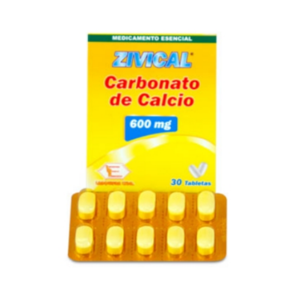 Imagen de ZIVICAL (CARBONATO CALCIO 600 MG) CJ*30 TAB