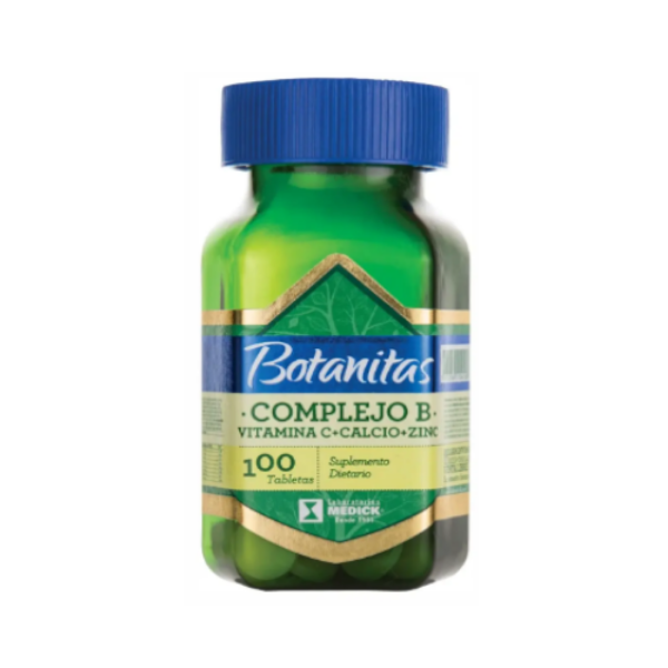 Imagen de BOTANITAS COMPLEJO B+CA+ZN+VIT CAJA*100 TAB
