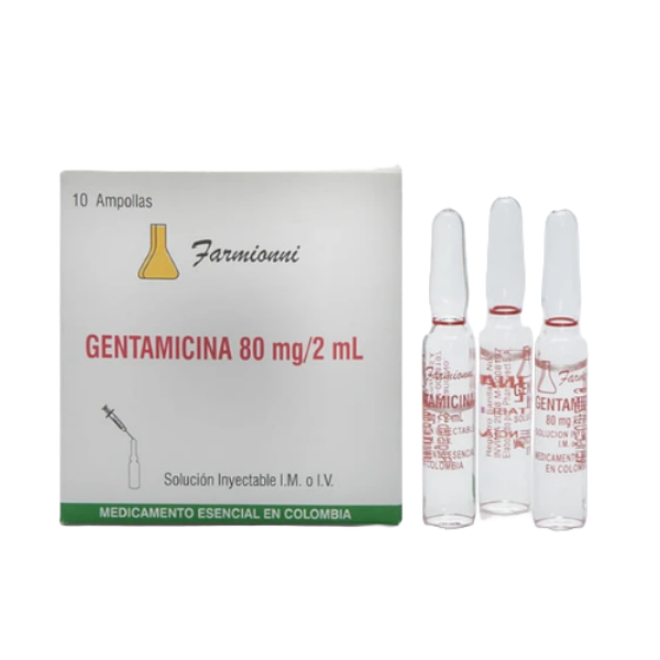 Imagen de GENTAMICINA 80MG CJ X 10 AMPOLLAS -