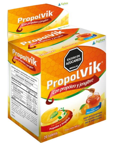 Imagen de PROPOLVIK PASTILLA NARANJA MIEL*20 SOBRES