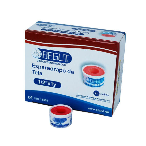 Imagen de ESPARADRAPO TELA 1/2*1 *24 ROLLOS