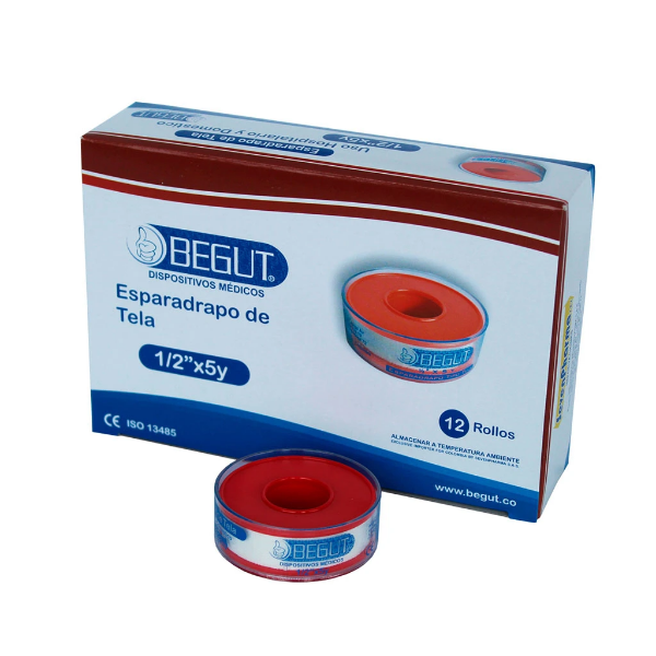 Imagen de ESPARADRAPO TELA 1/2*5Y CAJA *12 ROLLOS