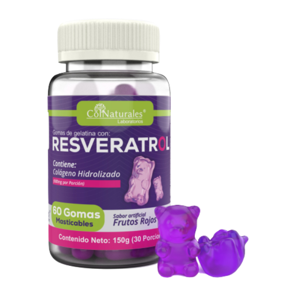 Imagen de GOMAS GELATINA  RESVERATROL TARRO*60 GOMAS