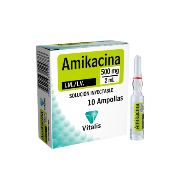 Imagen de AMIKACINA 500MG/2ML CJ*10 AMP