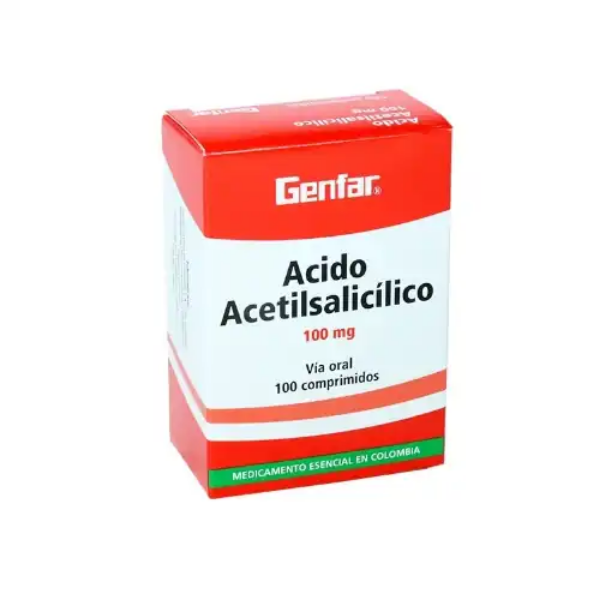Imagen de ACIDO ACETILSALICILICO 100 MG *100 TABLETAS