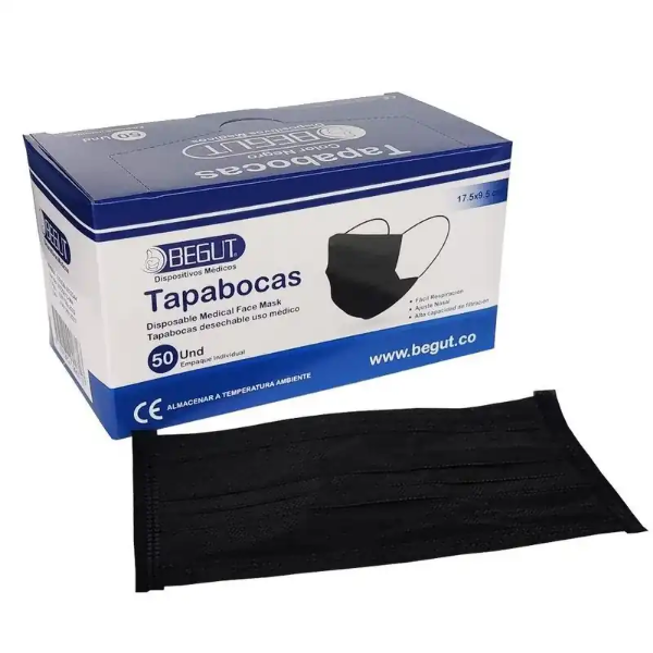 Imagen de TAPABOCA EMPAQUE INDIVIDUAL NEGRO