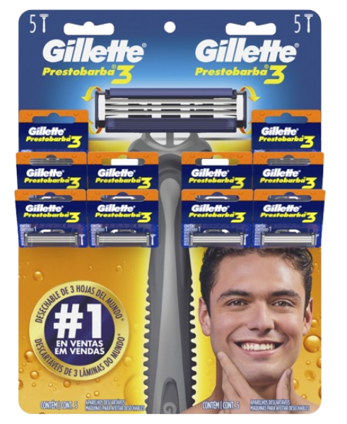 Imagen de GILLETE PRESTOBARBA 3*10 UNIDADES