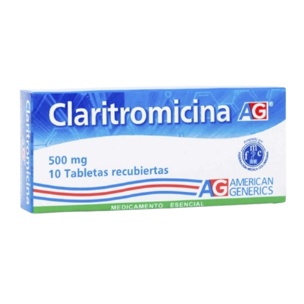 Imagen de CLARITROMICINA 500MG*10 TAB